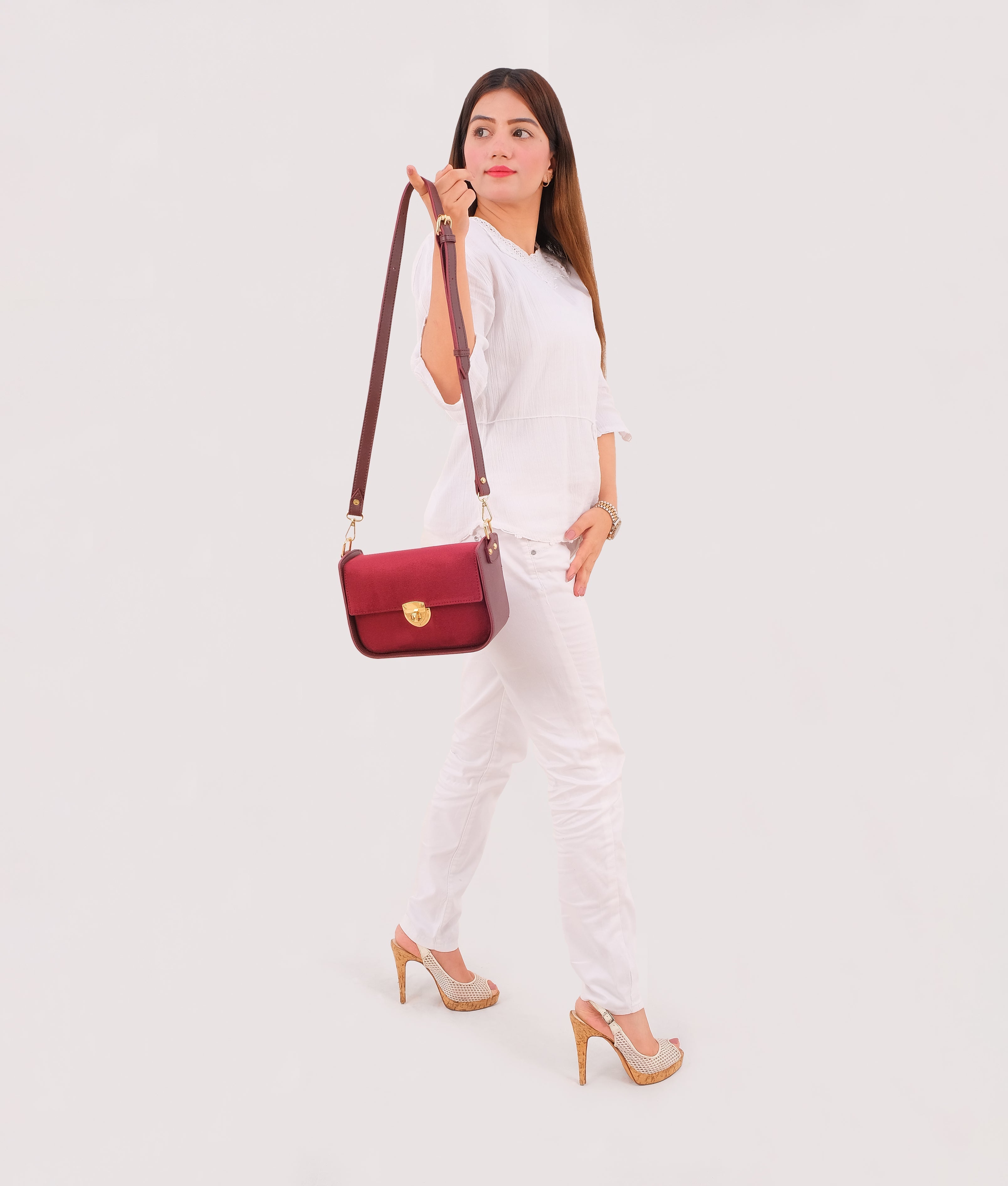 Maroon Handbag For Women 606