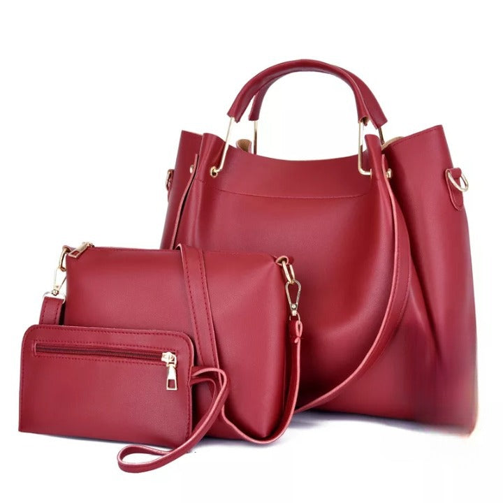 Red ladies 3 in 1 Tote Bag 8850-3