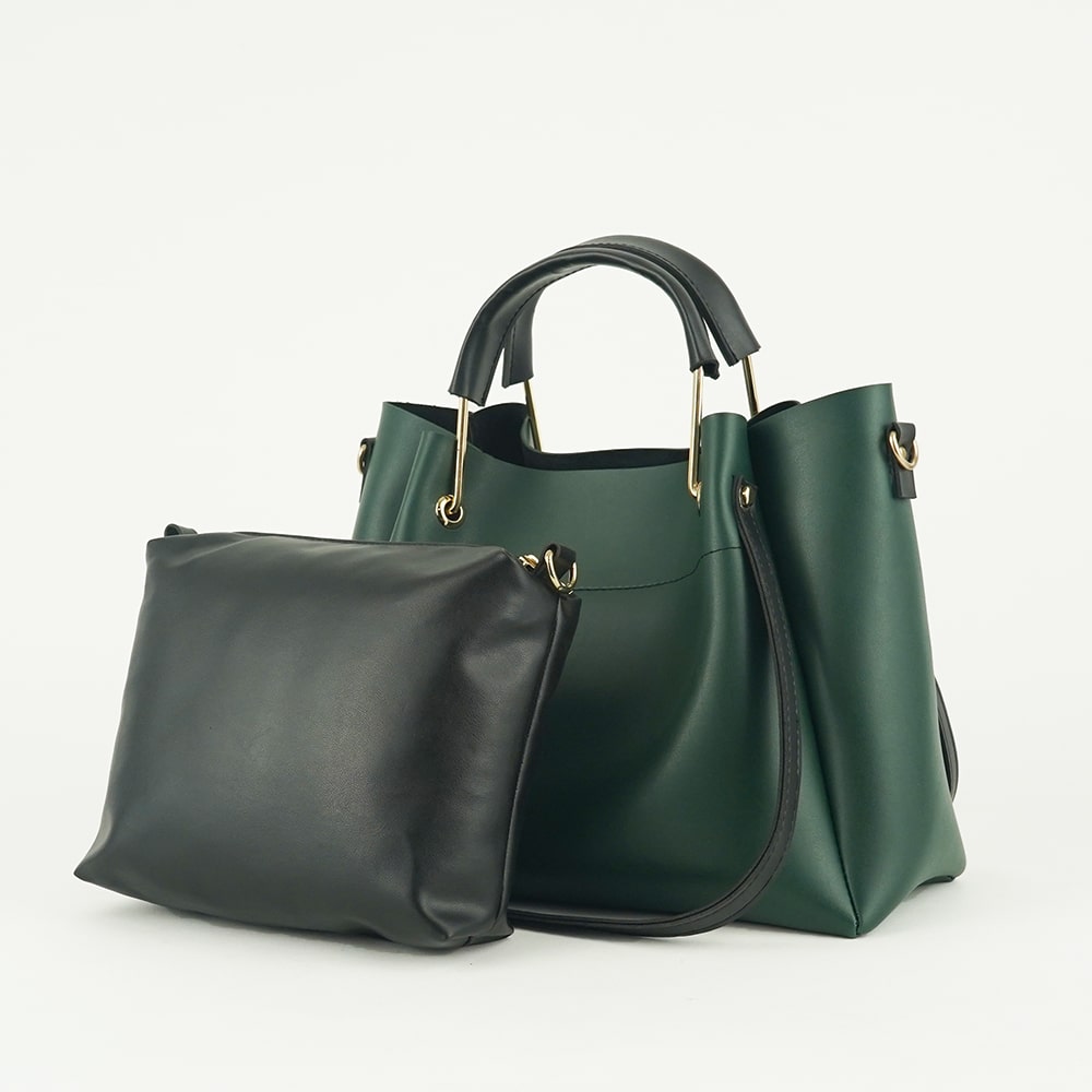 Green 2 in 1 Ladies Tote Bag 8850-2