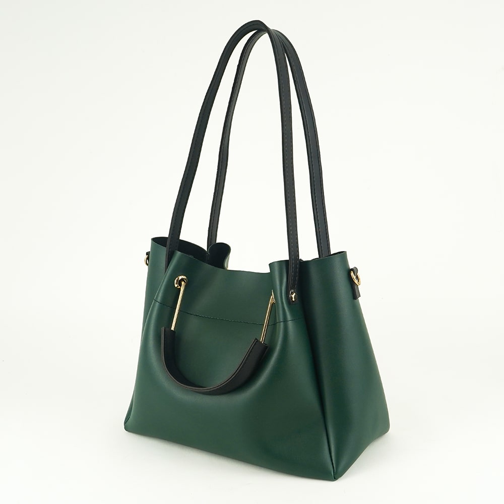 Green 2 in 1 Ladies Tote Bag 8850-2