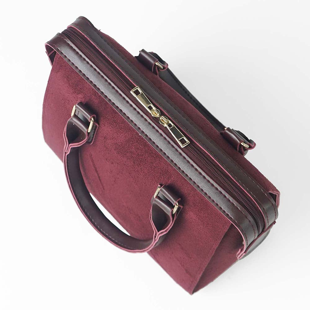 Maroon valvet Handbag For Girls 609