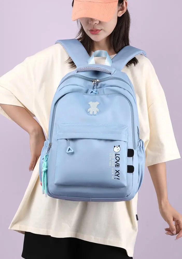 Blue Student Schoolbag Junior High School Boys and Girls Backpack 1688-12