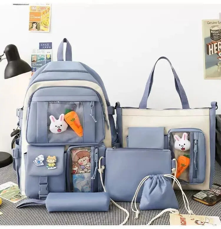 5 pcs Bunny Bag Travel Multifunctional Large Capacity Canvas Bag 978