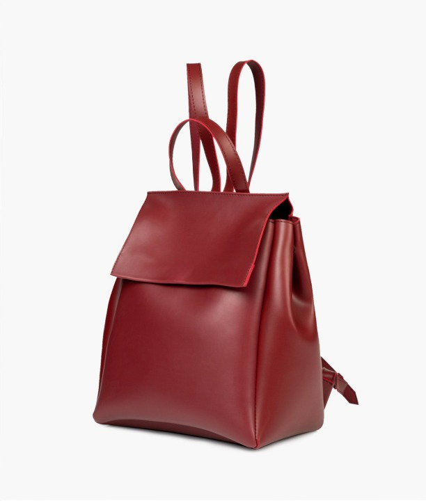 Maroon Women Leather Backpacks 557