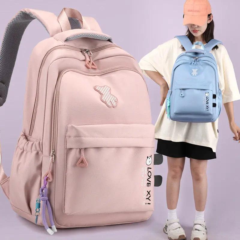 Blue Student Schoolbag Junior High School Boys and Girls Backpack 1688-12