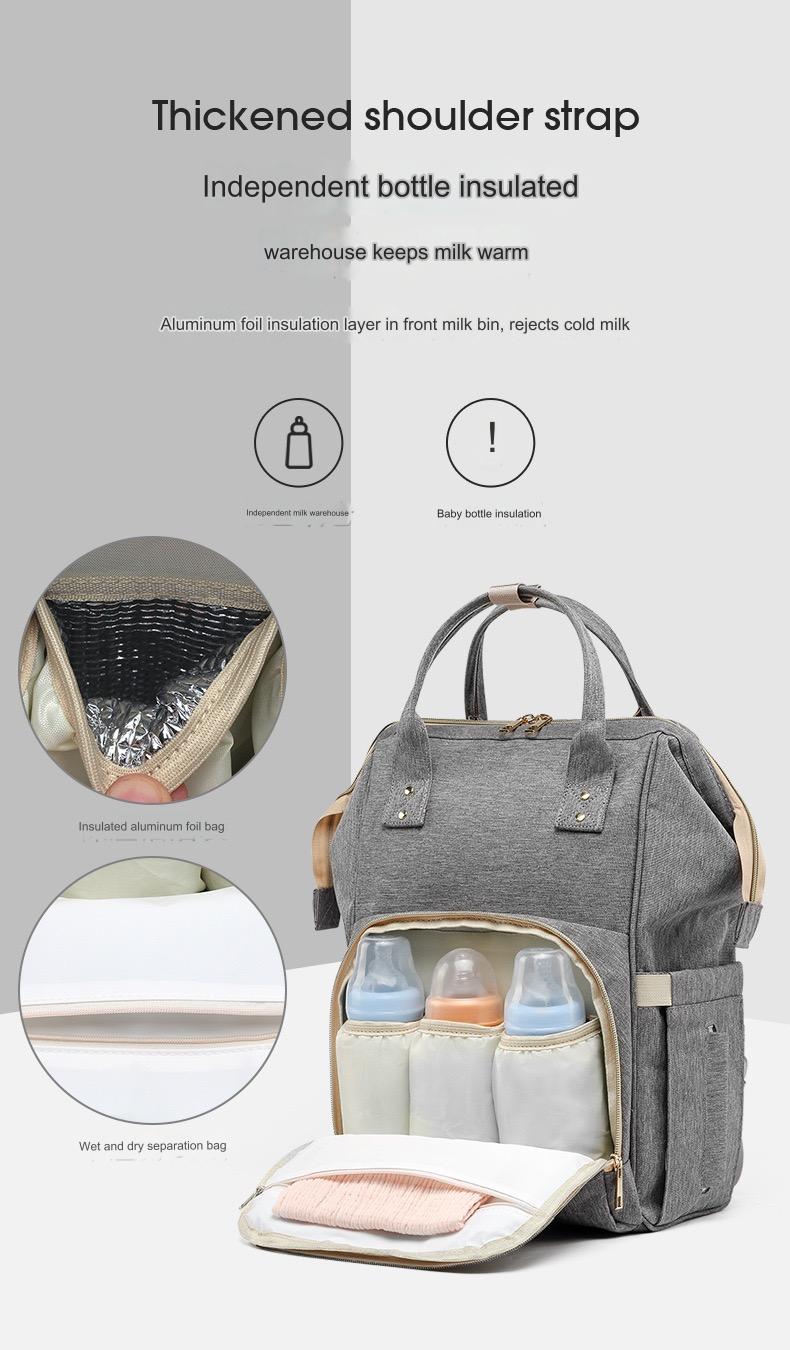 Grey Diaper Bag, Baby Nappy Changing Bag 4125