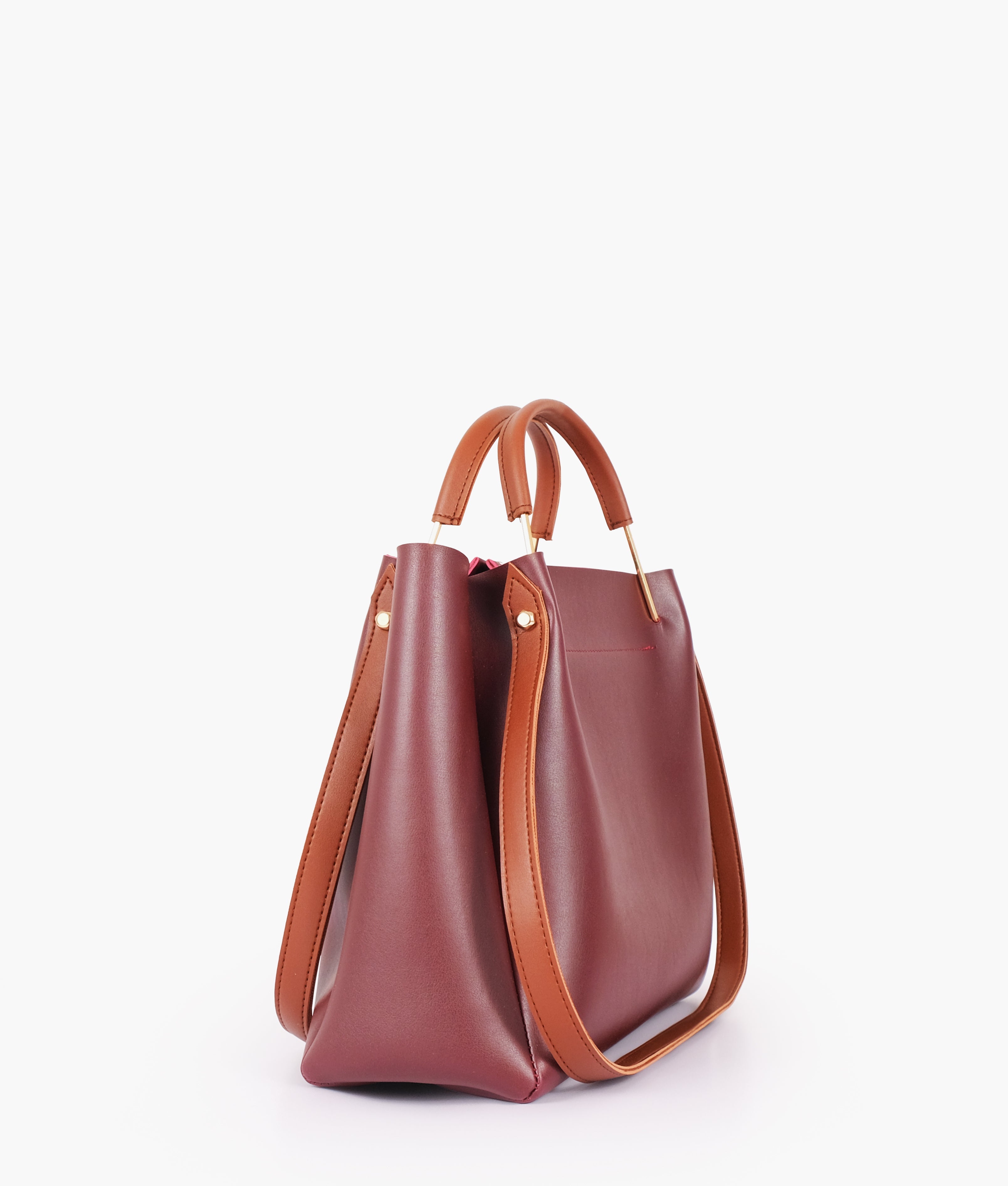 Maroon 2 in 1 Ladies Tote Bag 8850-12