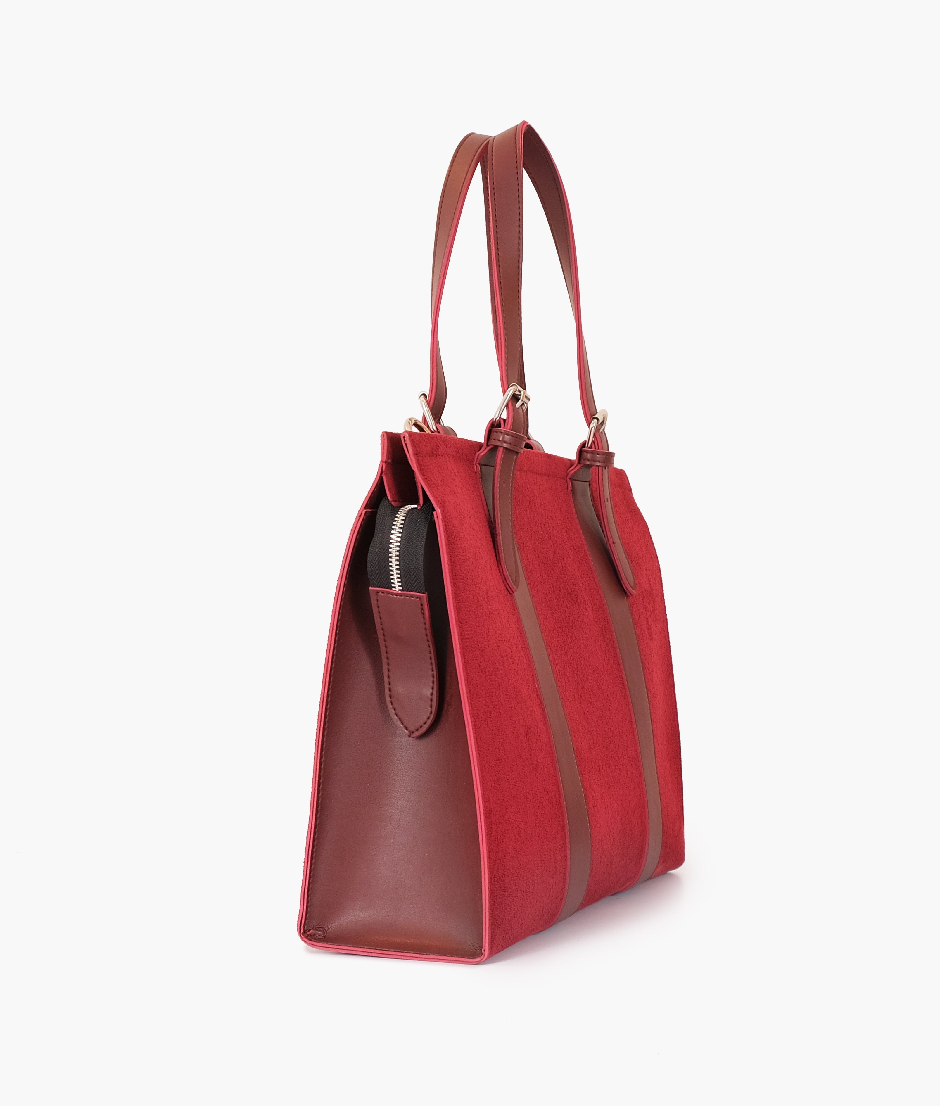 Maroon Suede Laptop Bag With Sleeve 612